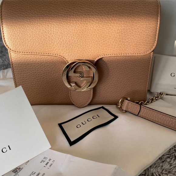 Gucci Shoulder Bag Neutrals Leather Interlocking G Logo - Picture 5 of 6